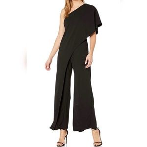 Adrianna Papell Flutter One Shoulder Jumpsuit.